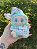 Mint Floral Bow Dress Labubu Clothes Only