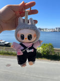 Black Overalls and Pink Shirt w Purse