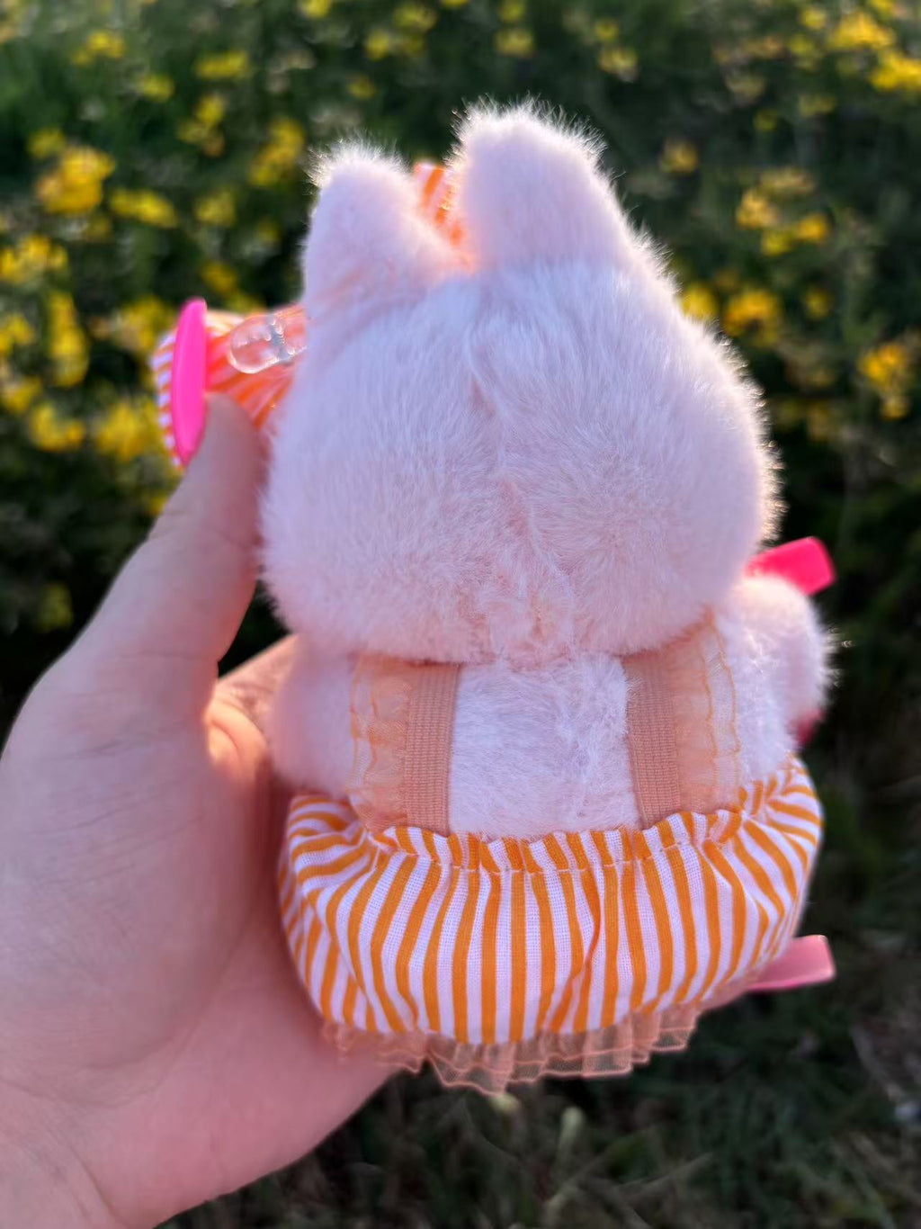 Orange Stripe Bunny Dress Labubu Clothes Only